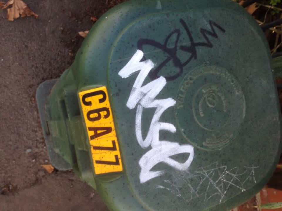 The photograph attached to this graffiti report