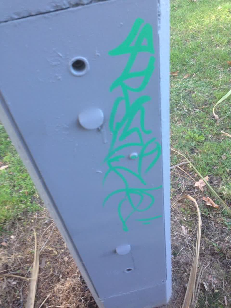 The photograph attached to this graffiti report