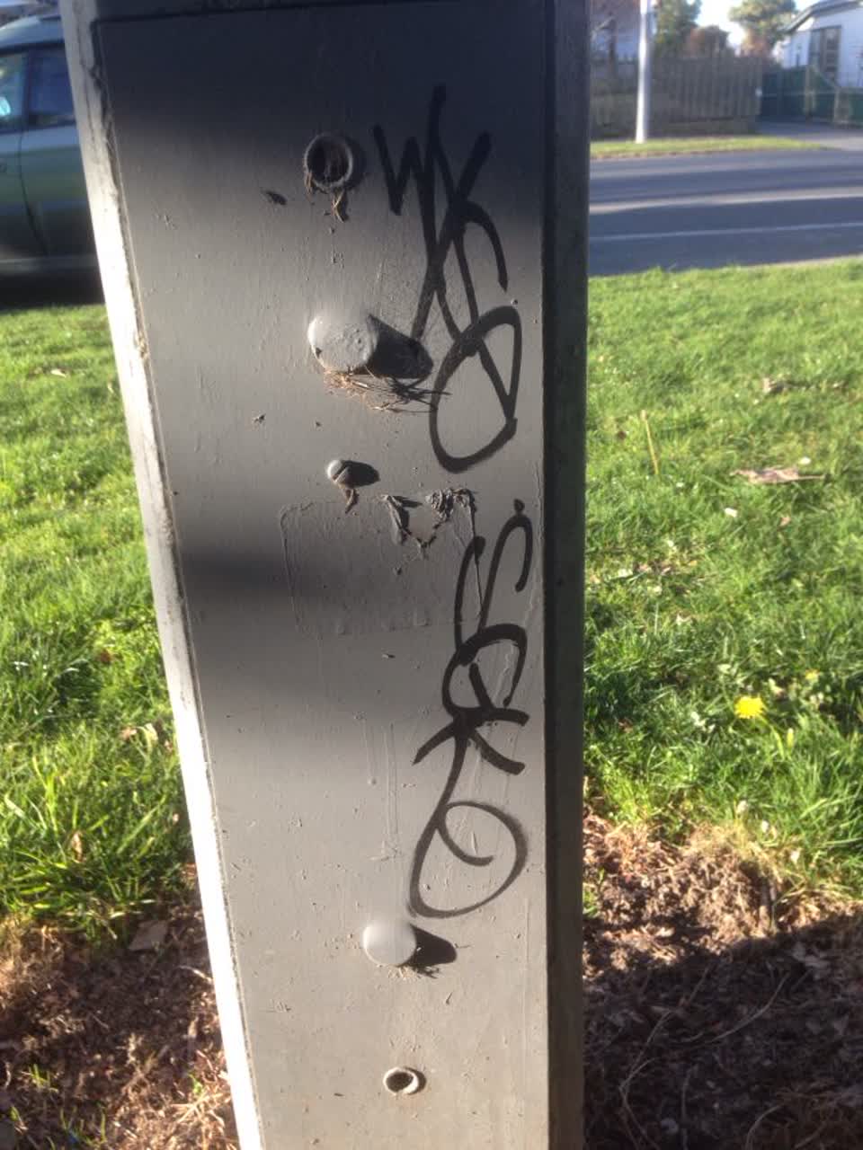 The photograph attached to this graffiti report