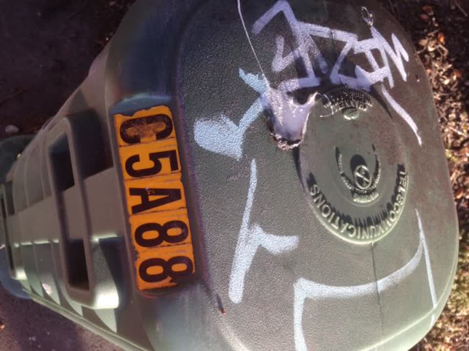 The photograph attached to this graffiti report