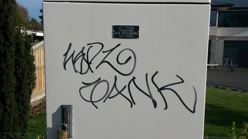 The photograph attached to this graffiti report