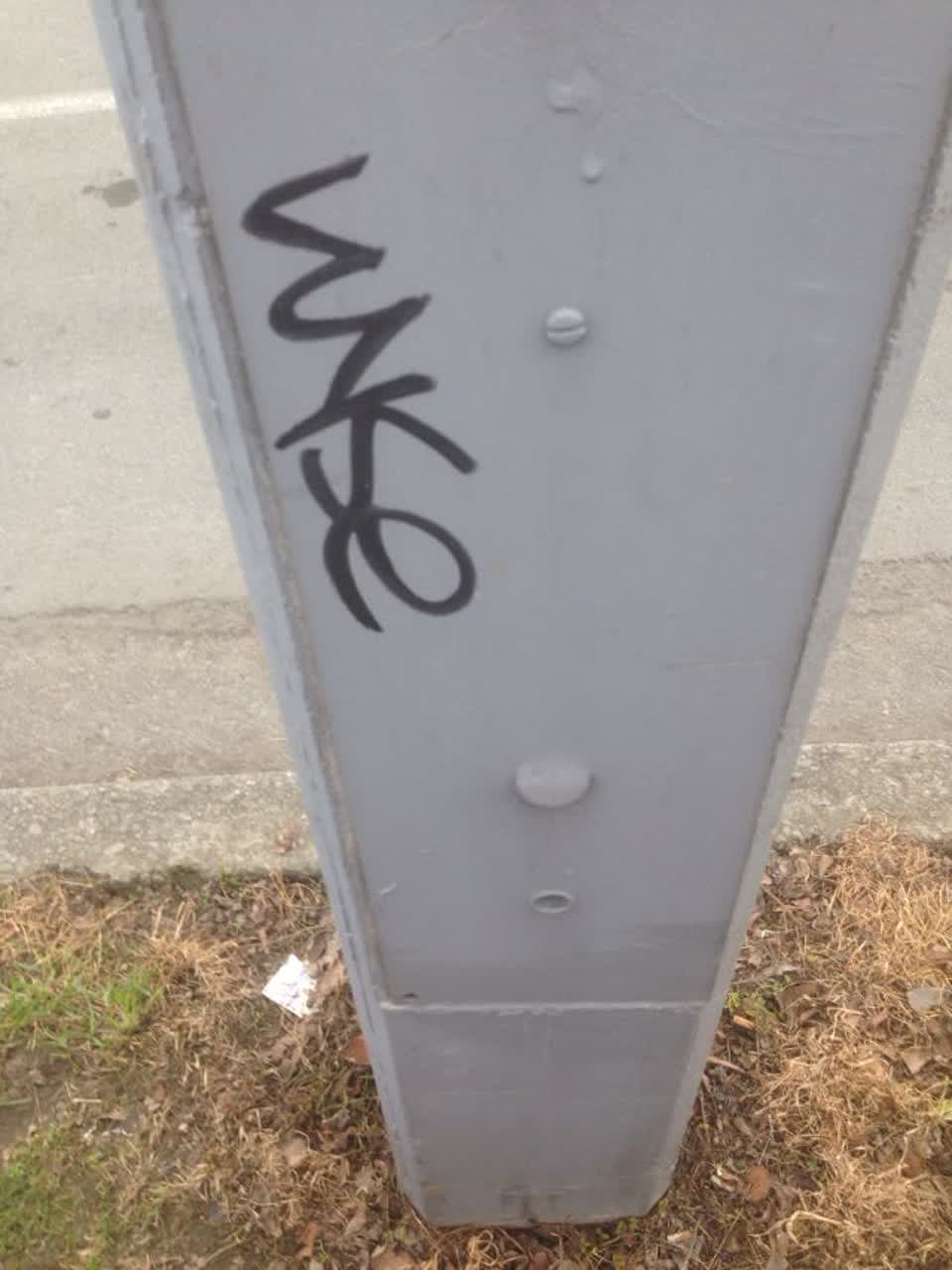 The photograph attached to this graffiti report