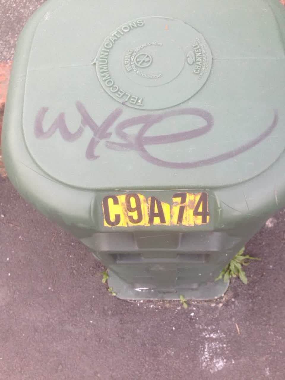 The photograph attached to this graffiti report