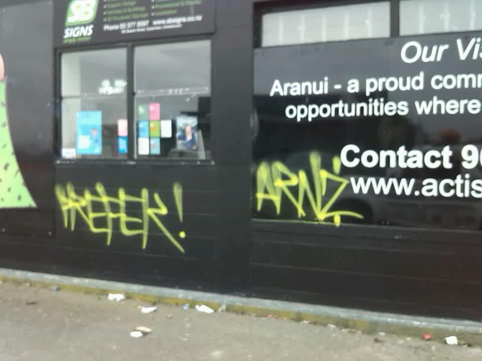 The photograph attached to this graffiti report