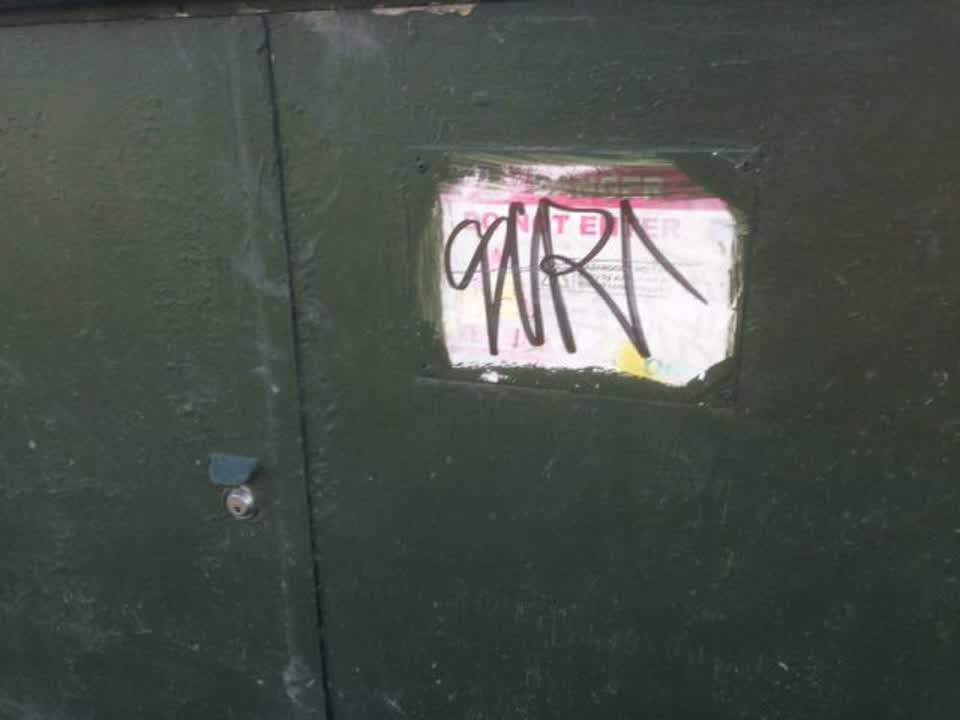 The photograph attached to this graffiti report