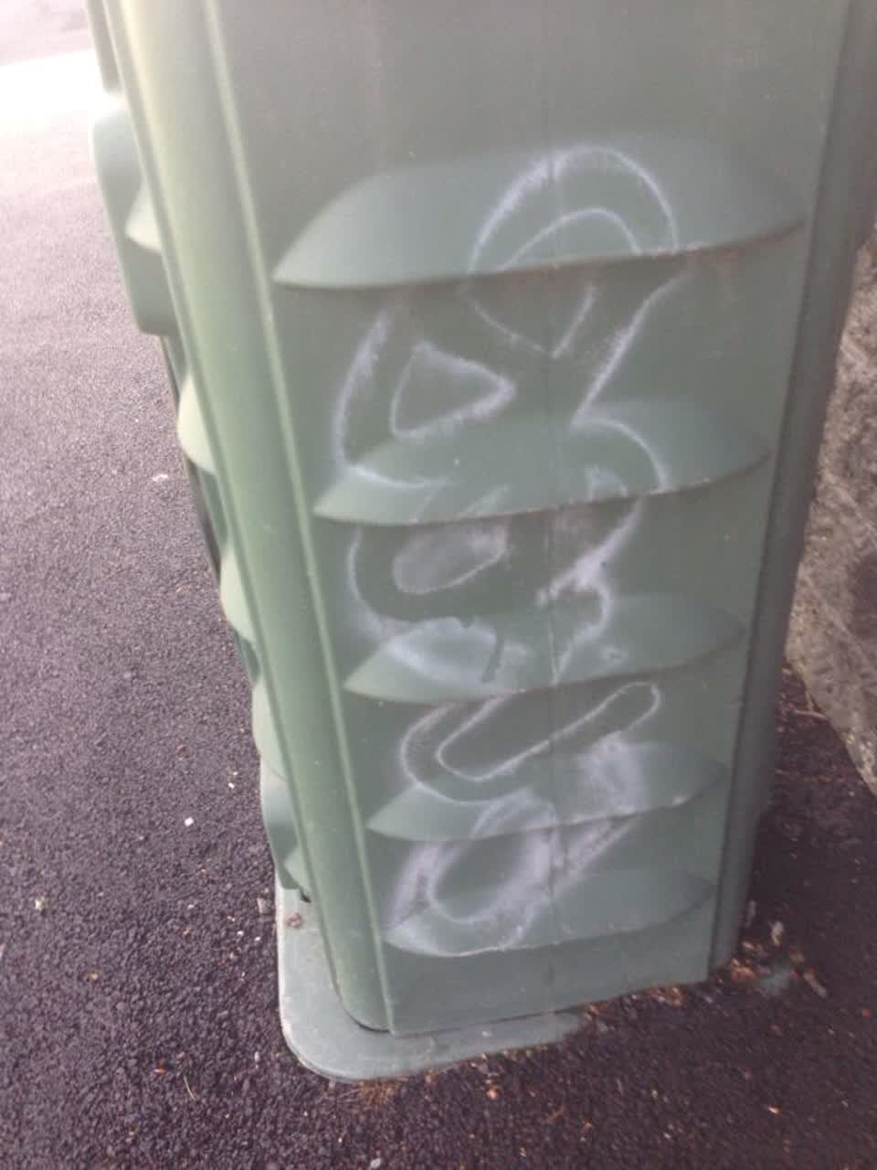 The photograph attached to this graffiti report