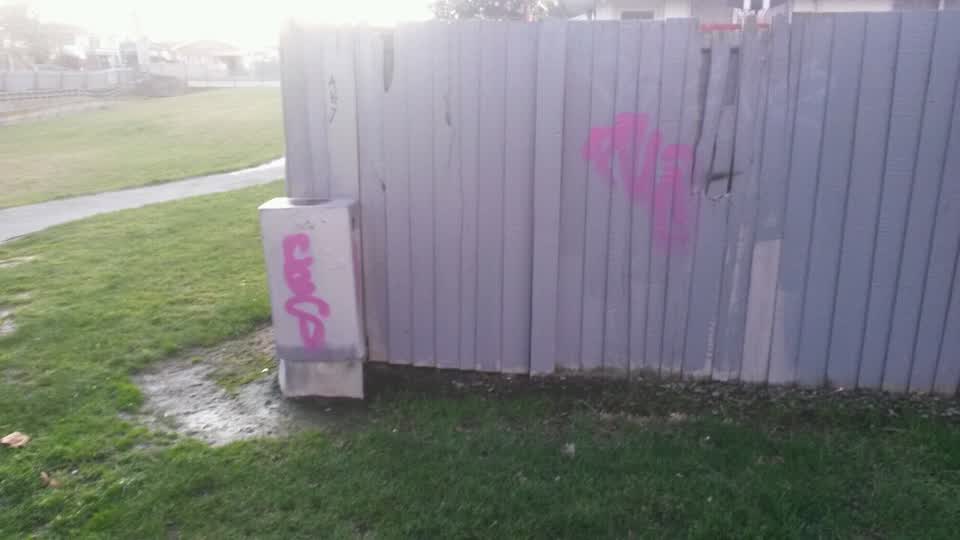 The photograph attached to this graffiti report
