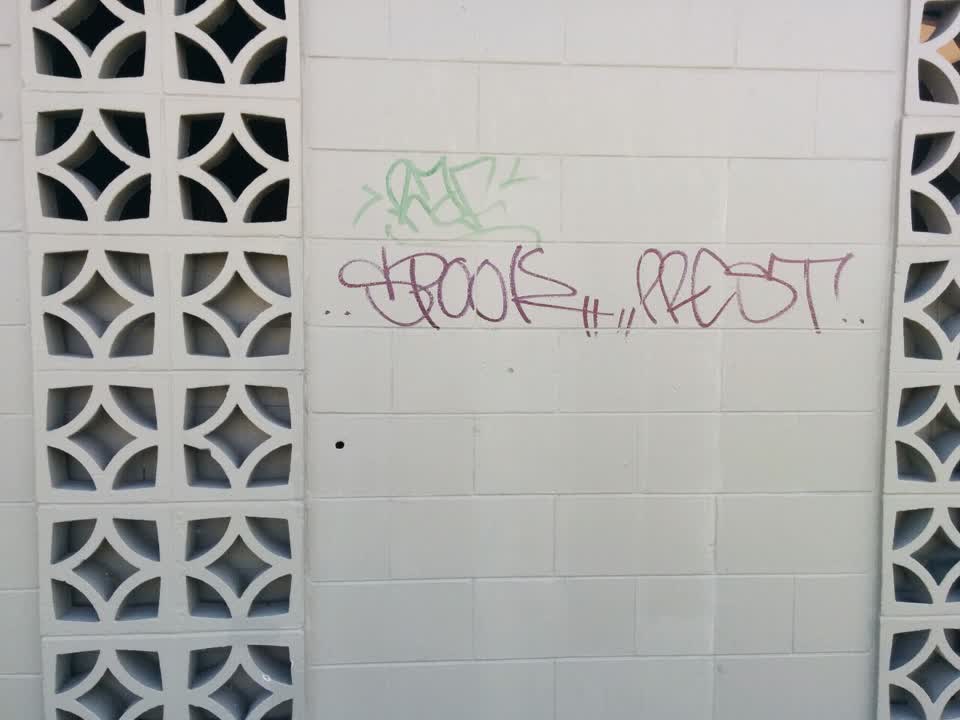 The photograph attached to this graffiti report