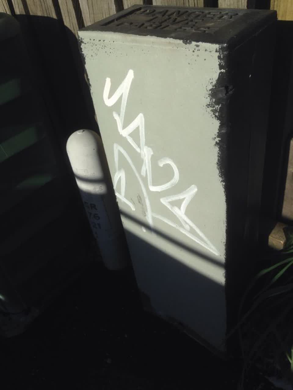 The photograph attached to this graffiti report
