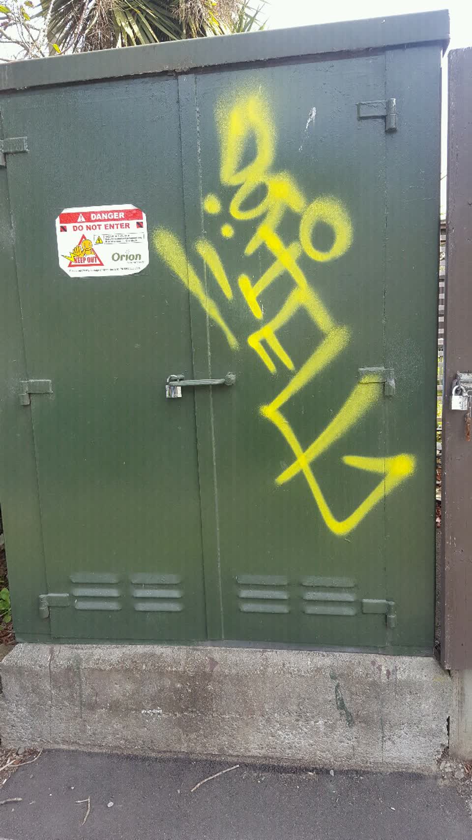 The photograph attached to this graffiti report
