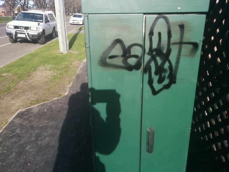 The photograph attached to this graffiti report