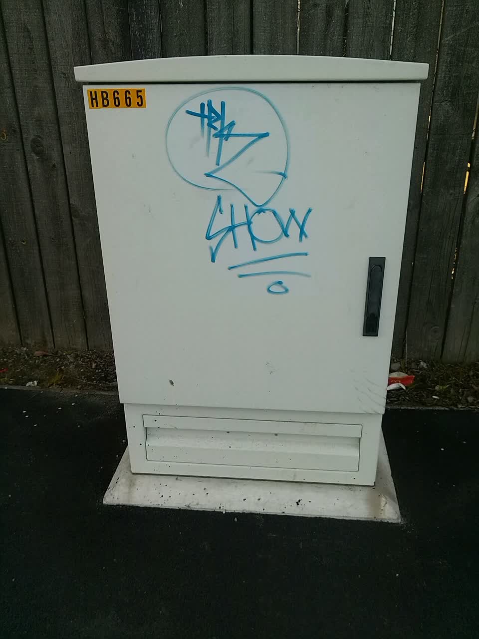 The photograph attached to this graffiti report