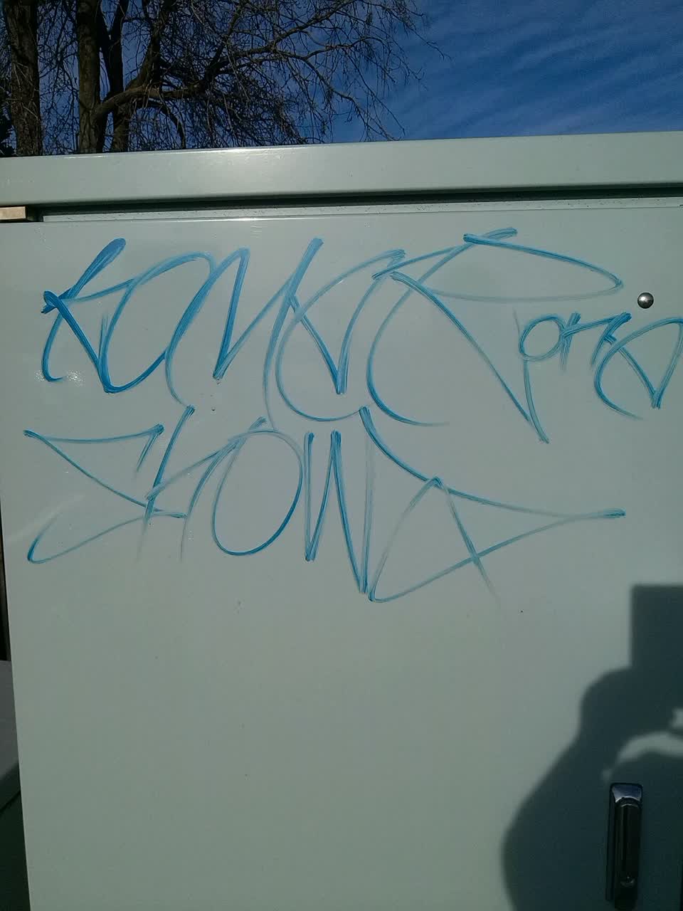 The photograph attached to this graffiti report