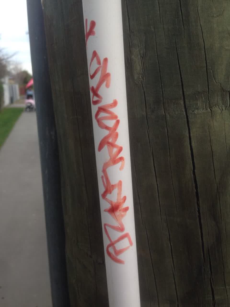 The photograph attached to this graffiti report