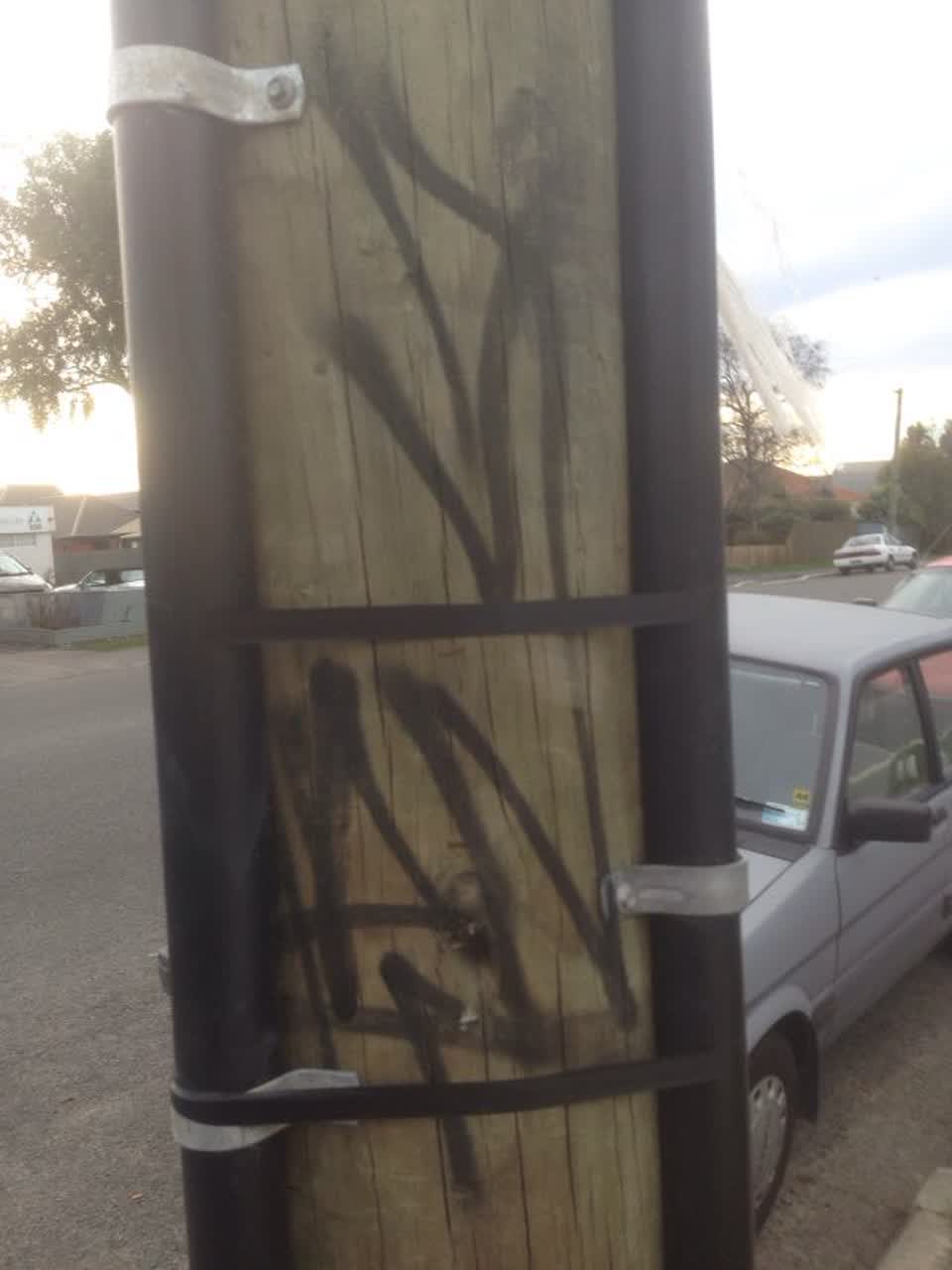 The photograph attached to this graffiti report