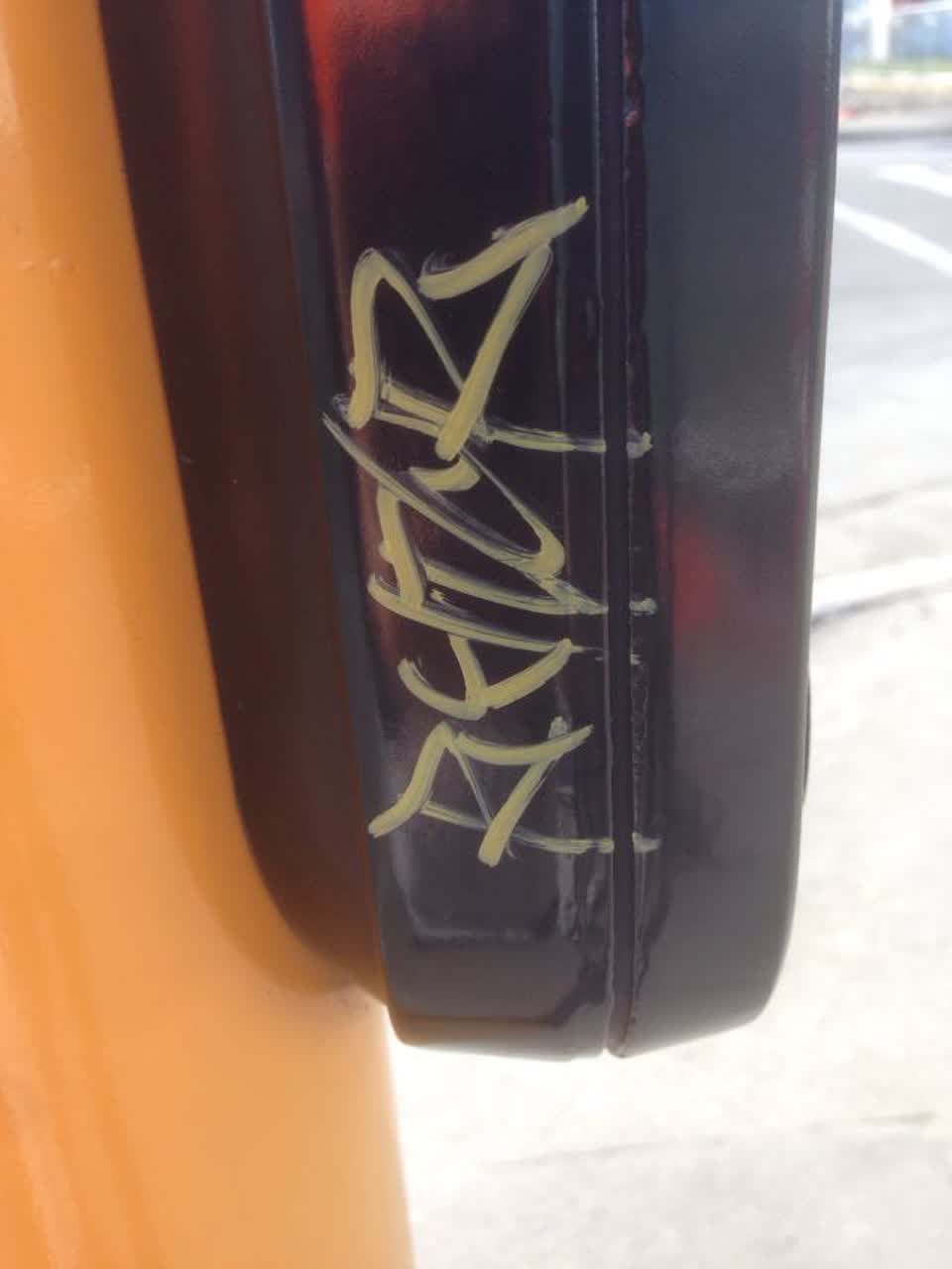 The photograph attached to this graffiti report