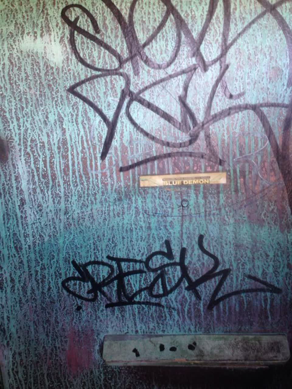 The photograph attached to this graffiti report