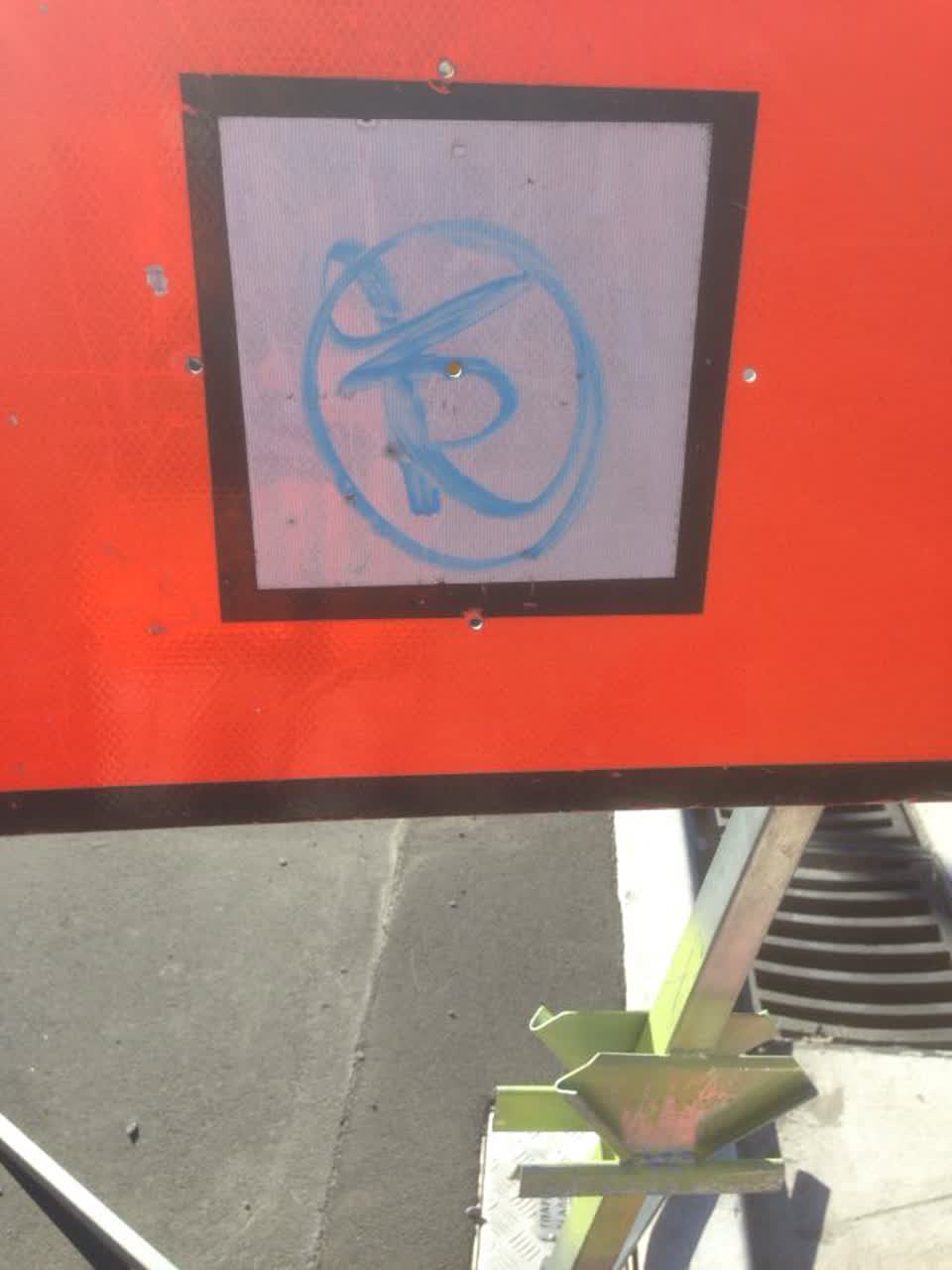 The photograph attached to this graffiti report