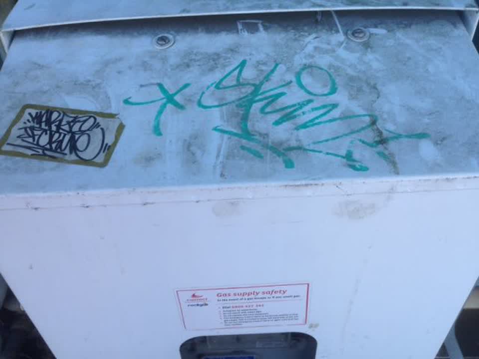 The photograph attached to this graffiti report