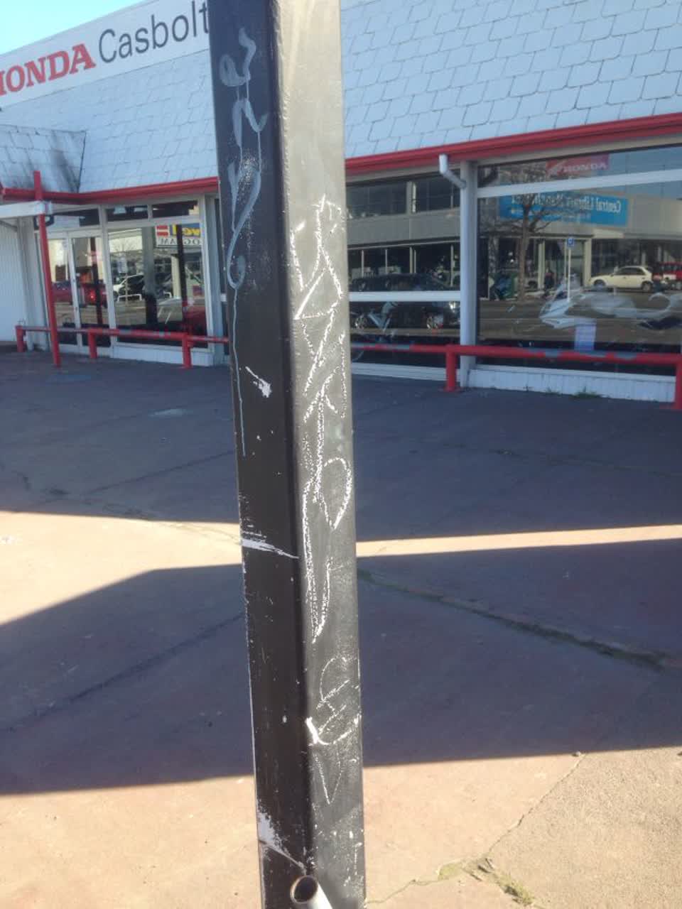 The photograph attached to this graffiti report