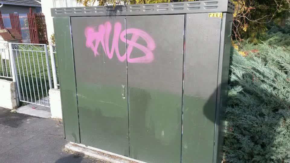 The photograph attached to this graffiti report