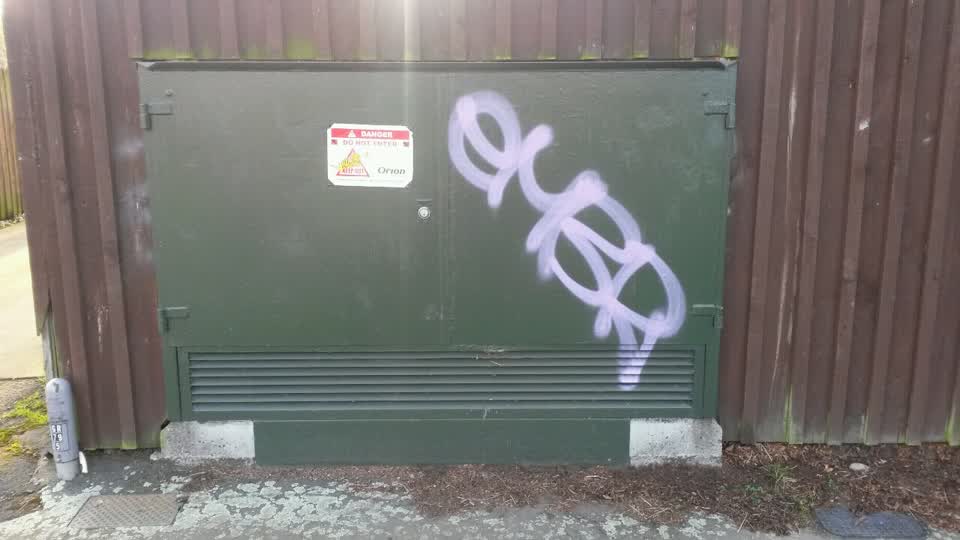 The photograph attached to this graffiti report