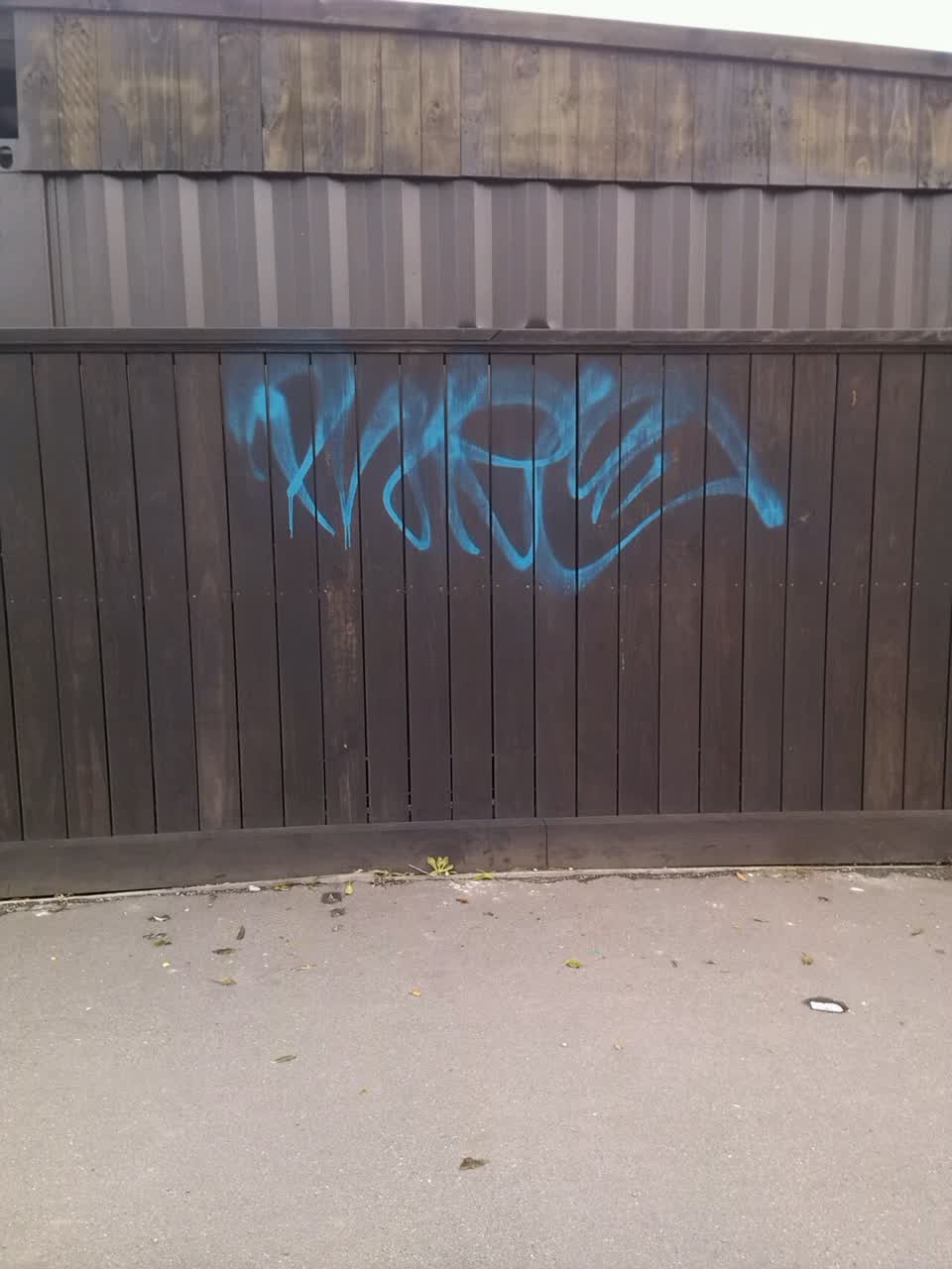 The photograph attached to this graffiti report