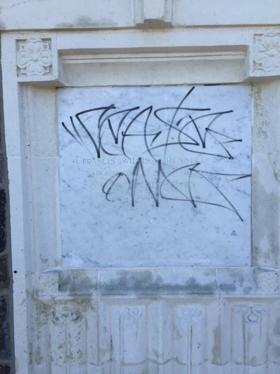 The photograph attached to this graffiti report