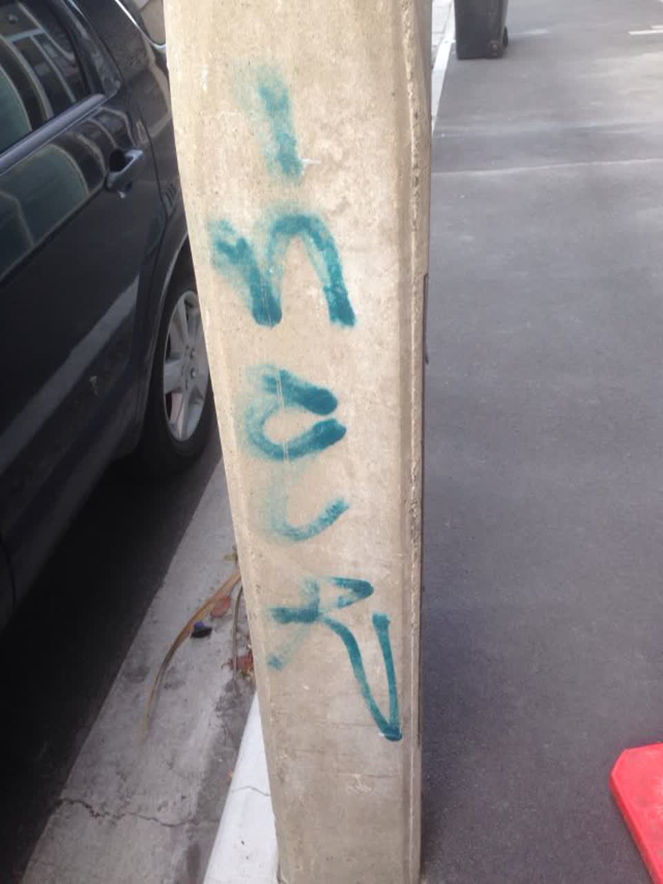 The photograph attached to this graffiti report
