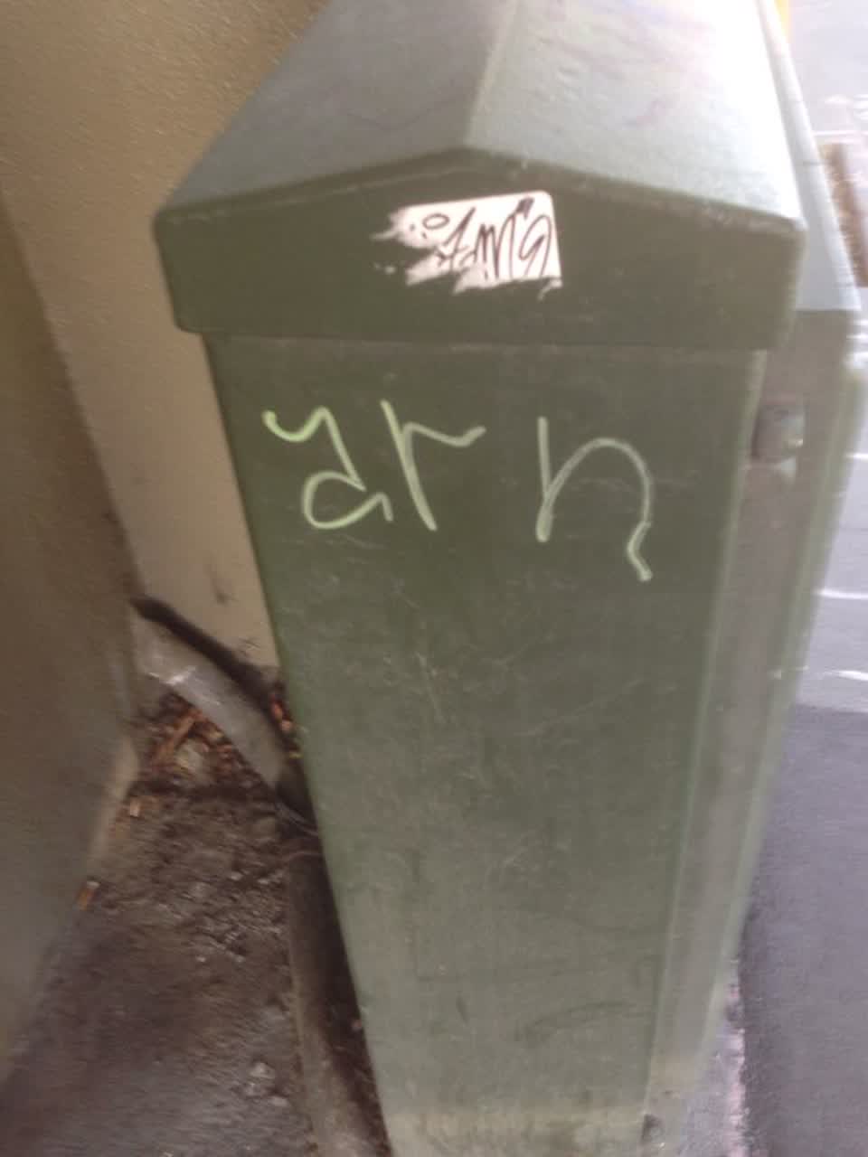 The photograph attached to this graffiti report