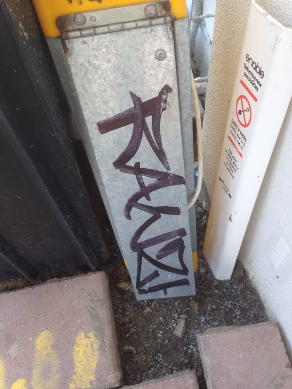 The photograph attached to this graffiti report