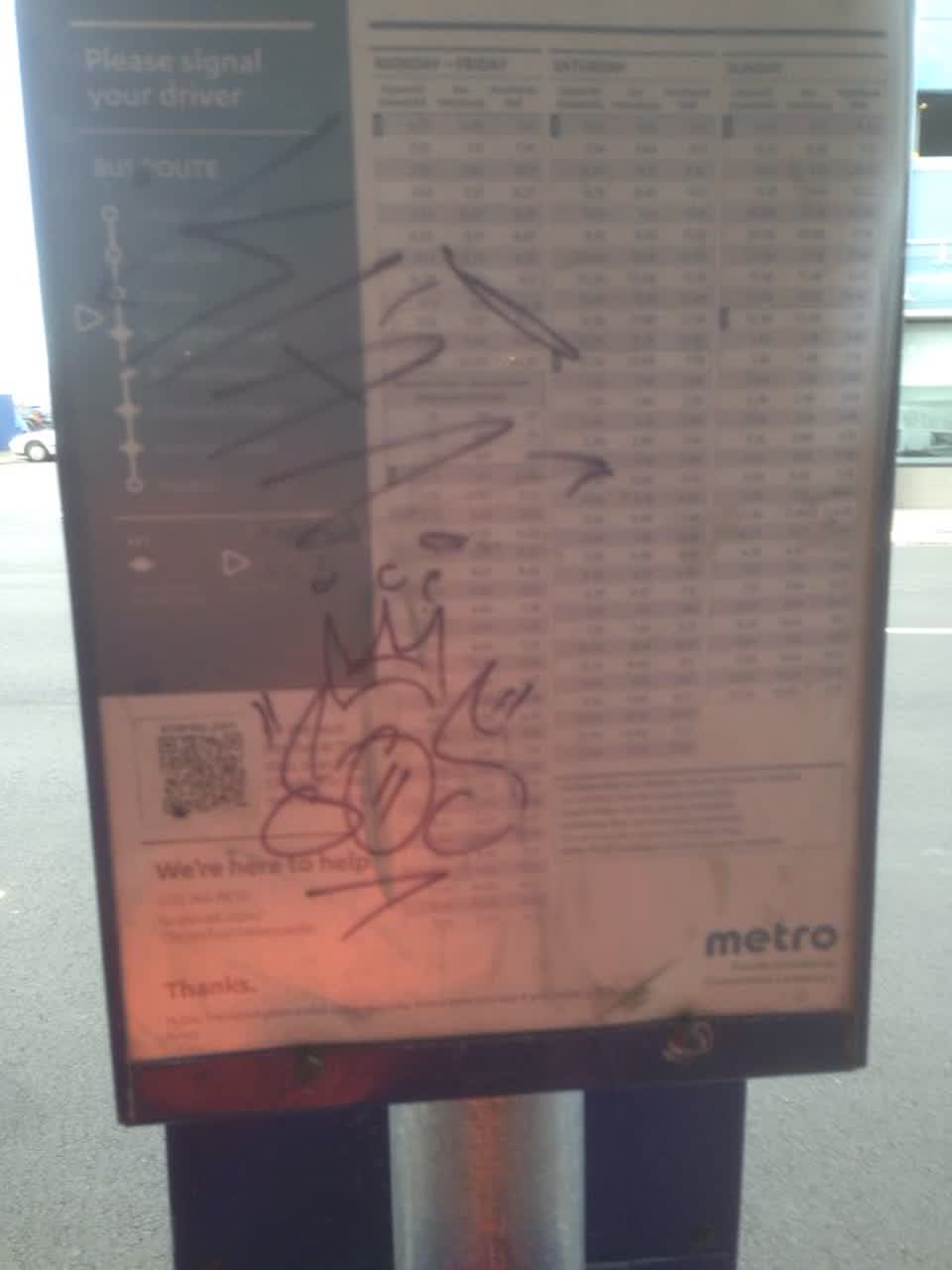 The photograph attached to this graffiti report