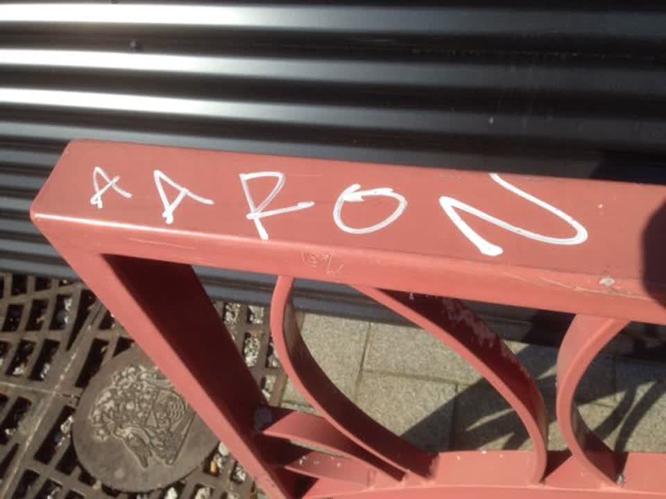 The photograph attached to this graffiti report