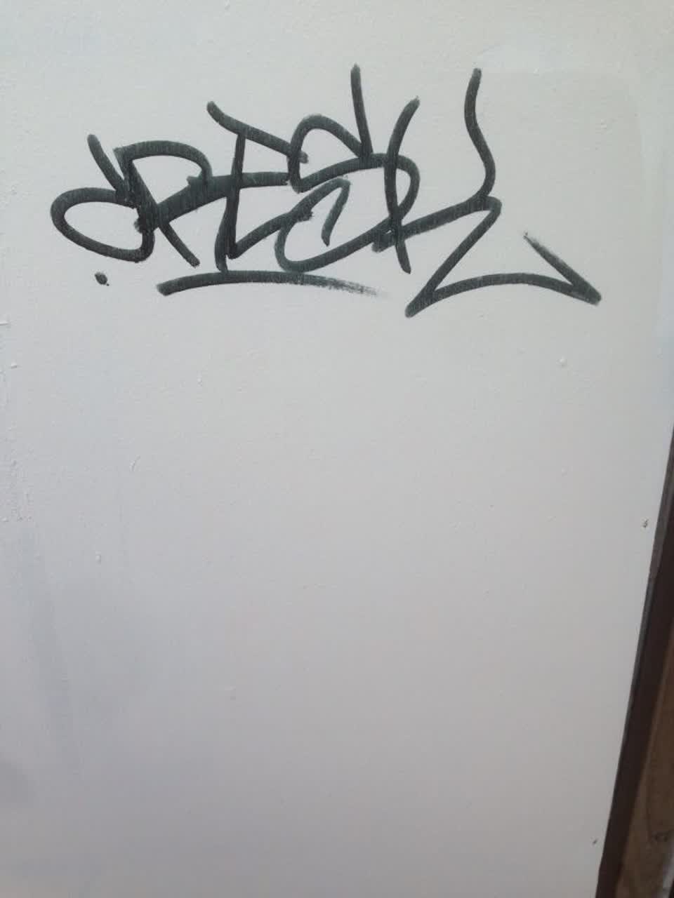 The photograph attached to this graffiti report