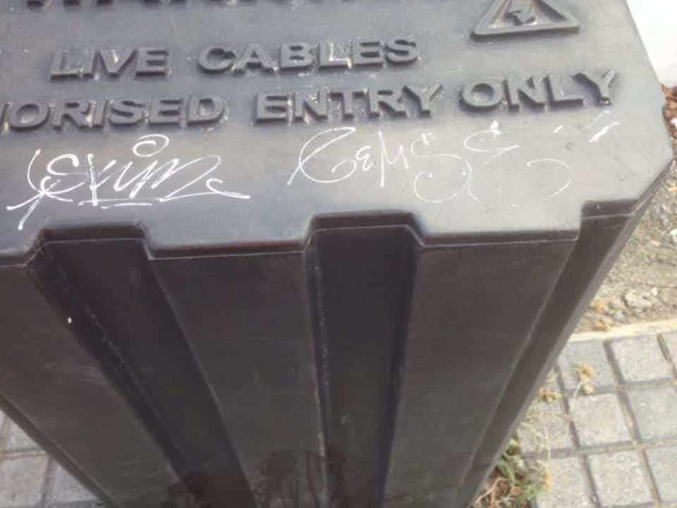 The photograph attached to this graffiti report