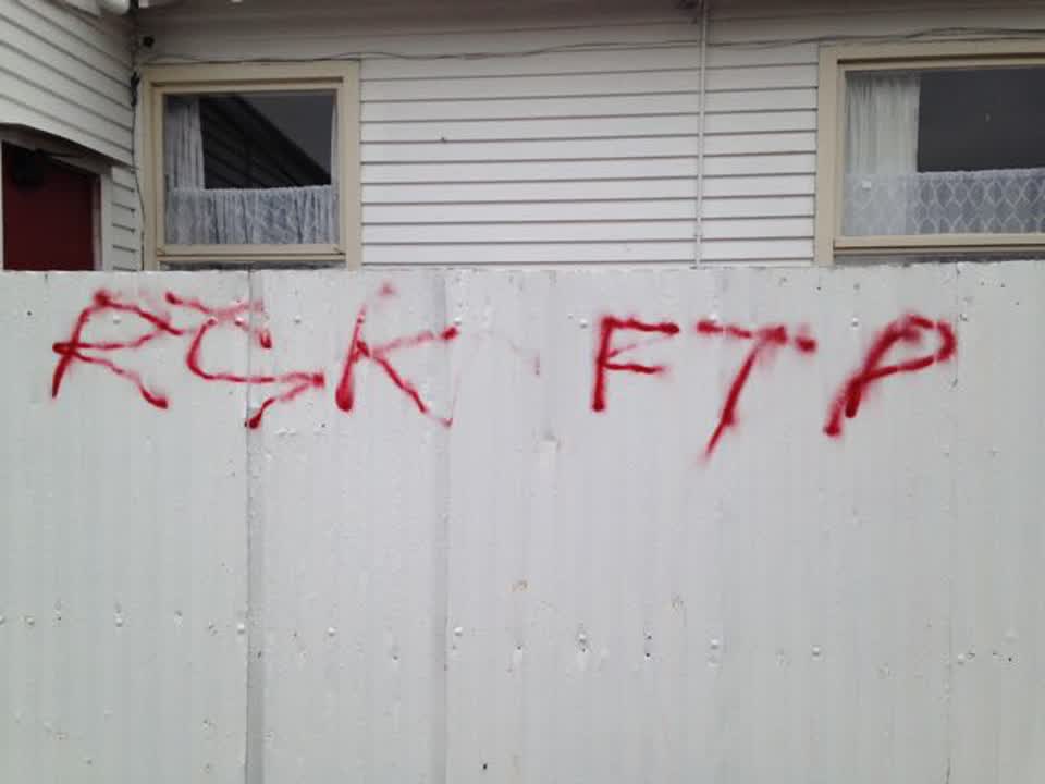 The photograph attached to this graffiti report
