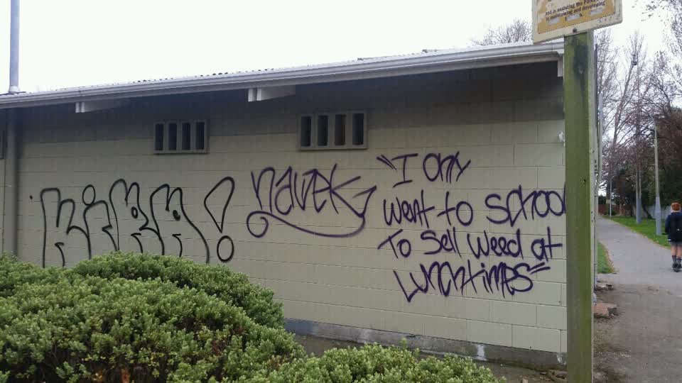 The photograph attached to this graffiti report