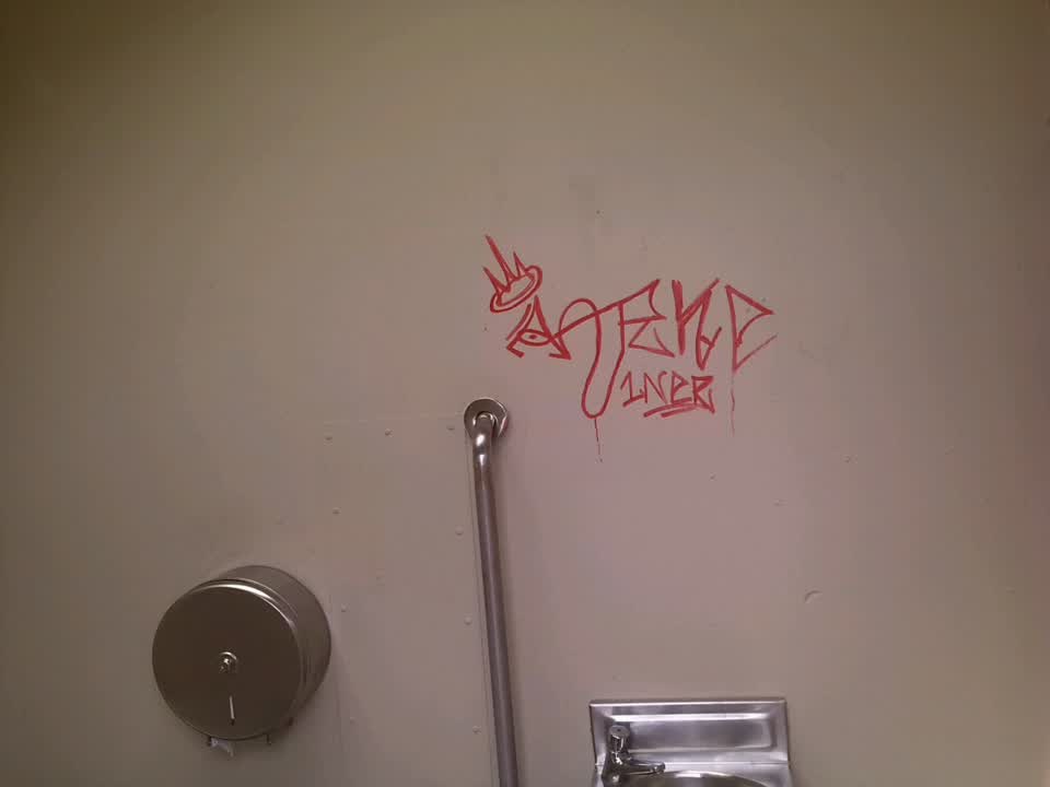 The photograph attached to this graffiti report