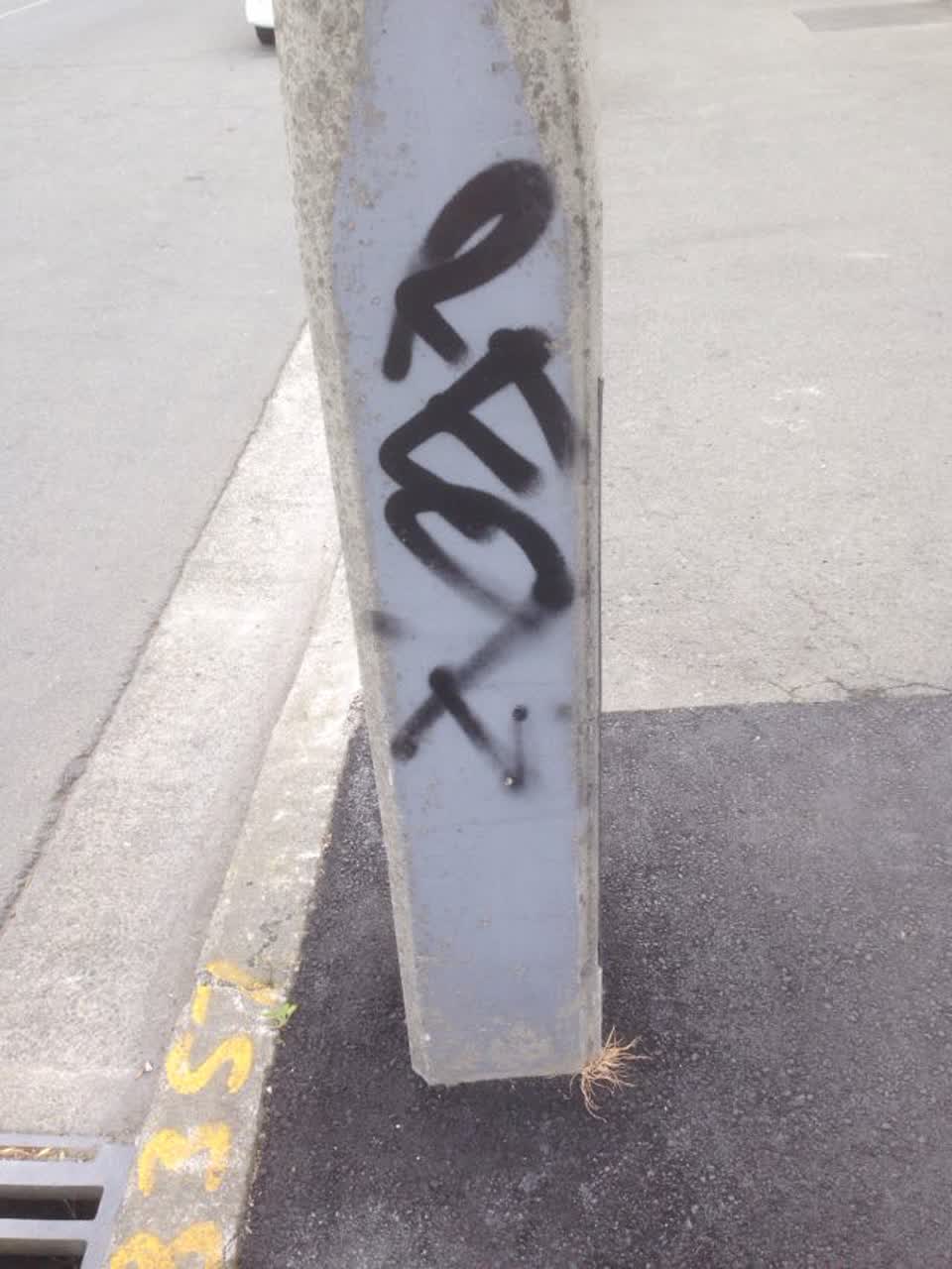 The photograph attached to this graffiti report