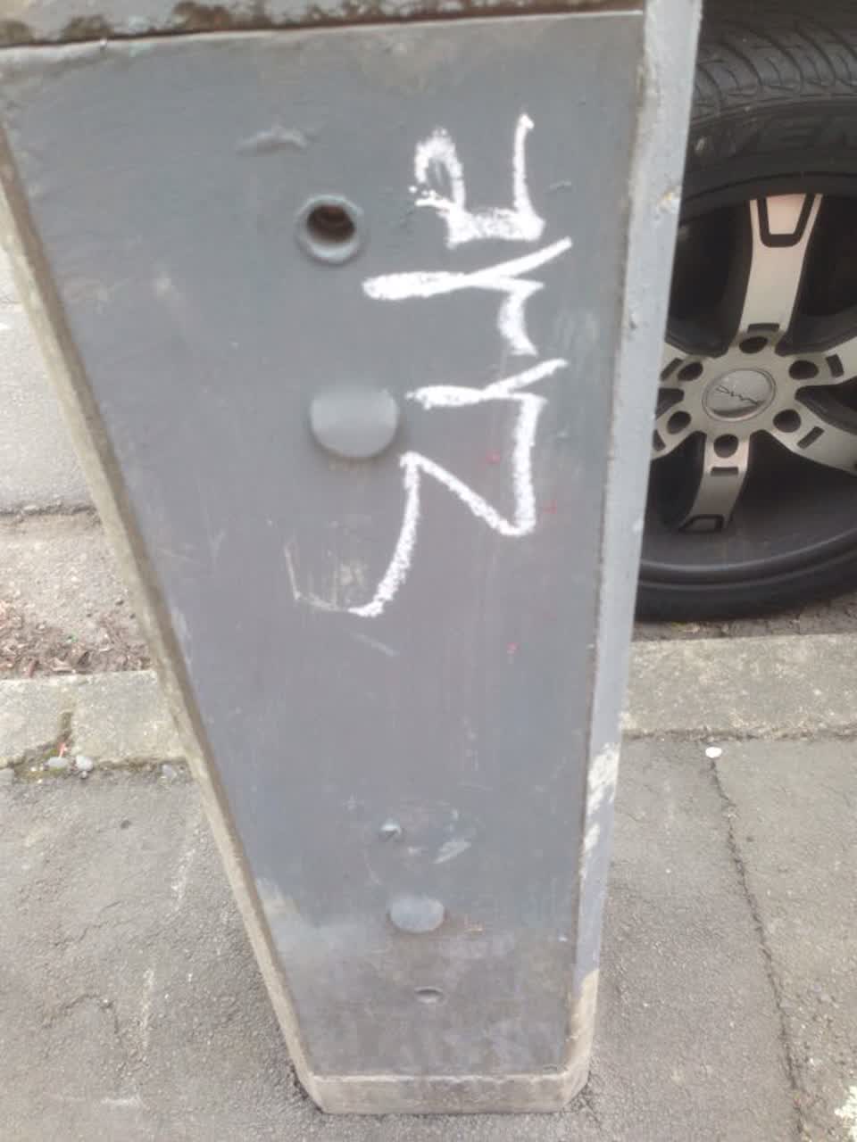 The photograph attached to this graffiti report