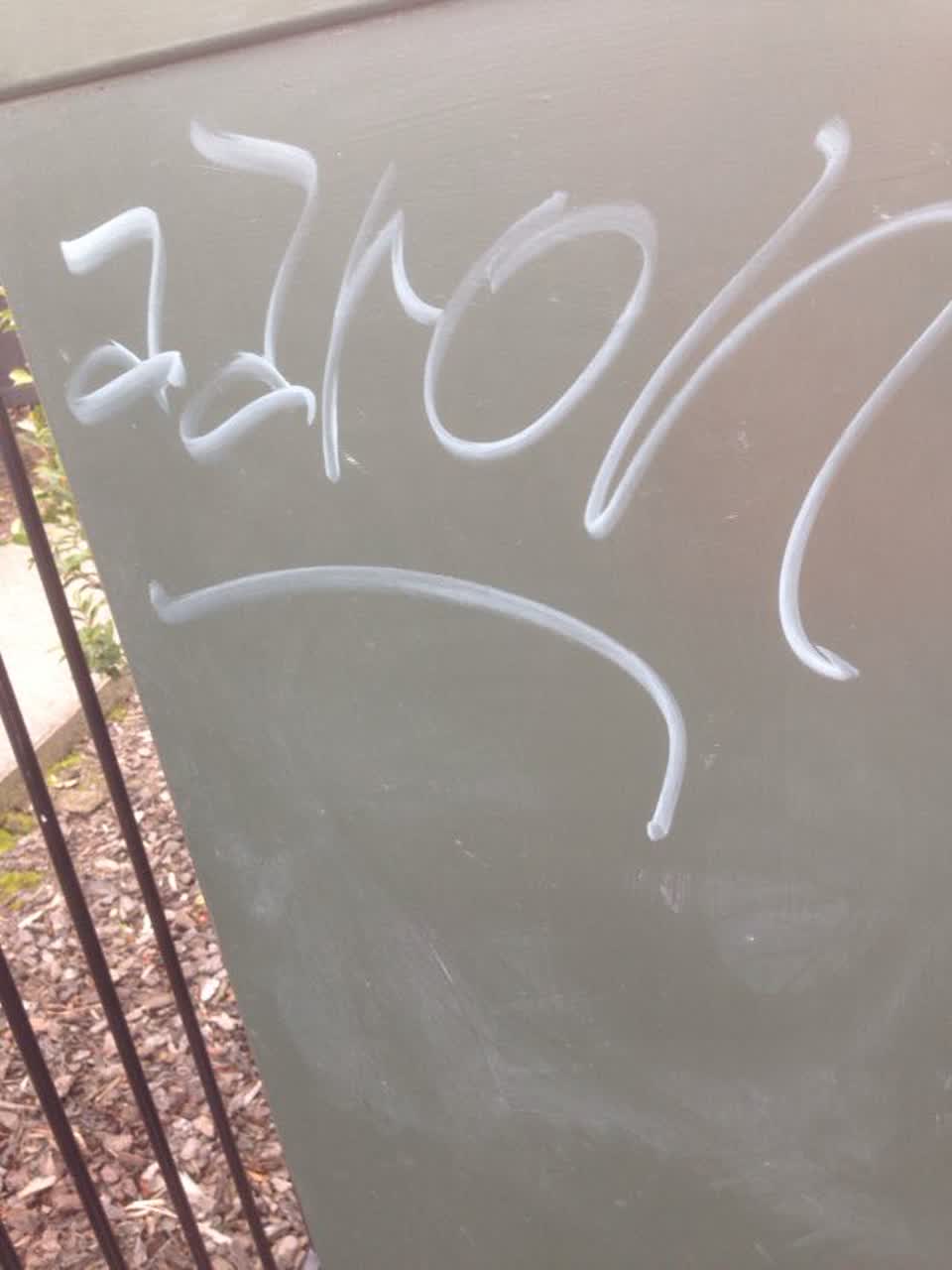 The photograph attached to this graffiti report