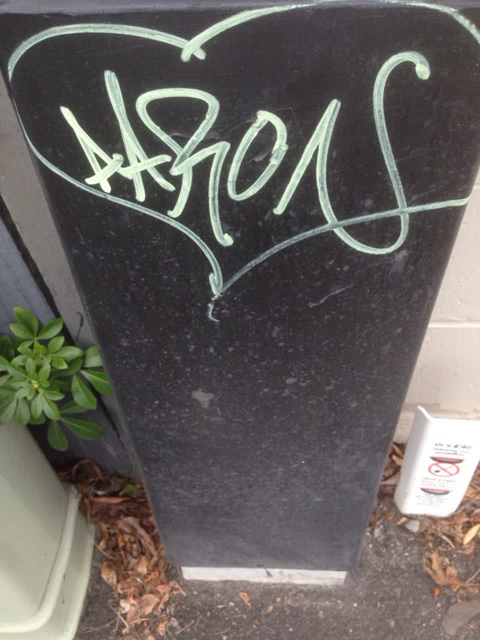 The photograph attached to this graffiti report