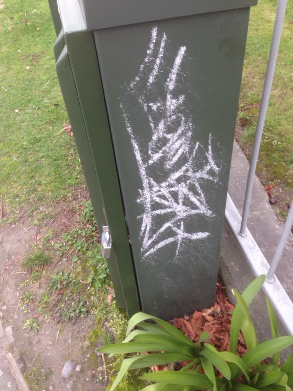 The photograph attached to this graffiti report