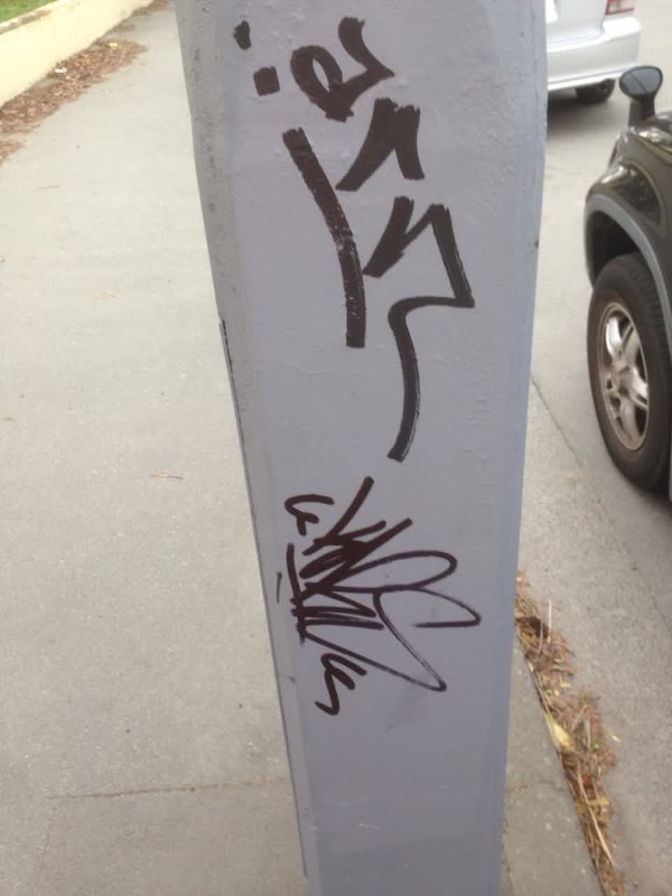 The photograph attached to this graffiti report