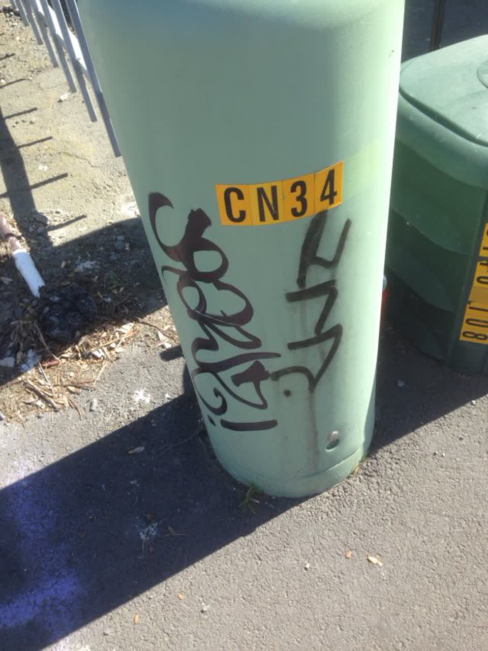 The photograph attached to this graffiti report
