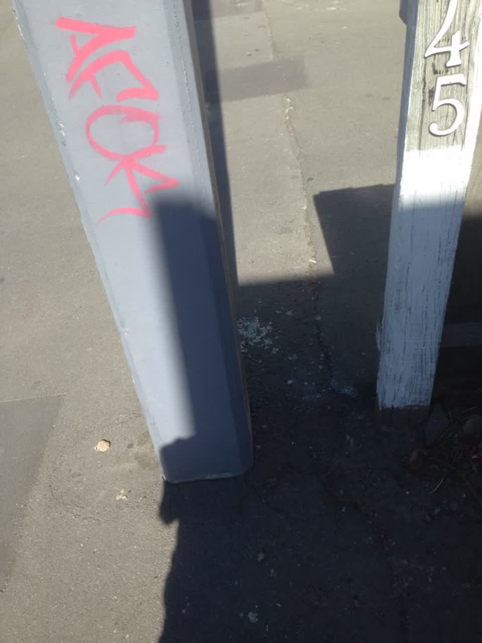 The photograph attached to this graffiti report