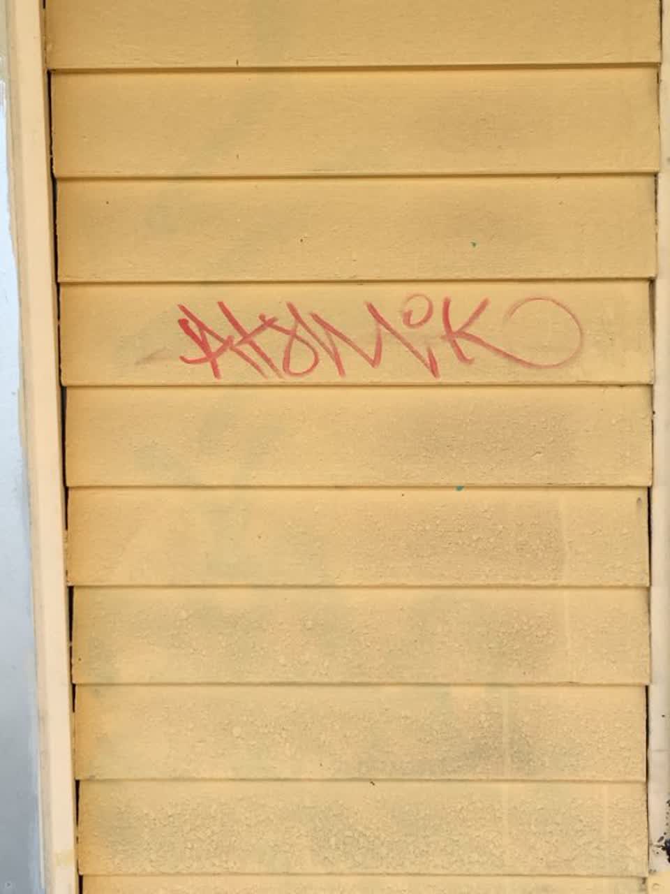 The photograph attached to this graffiti report