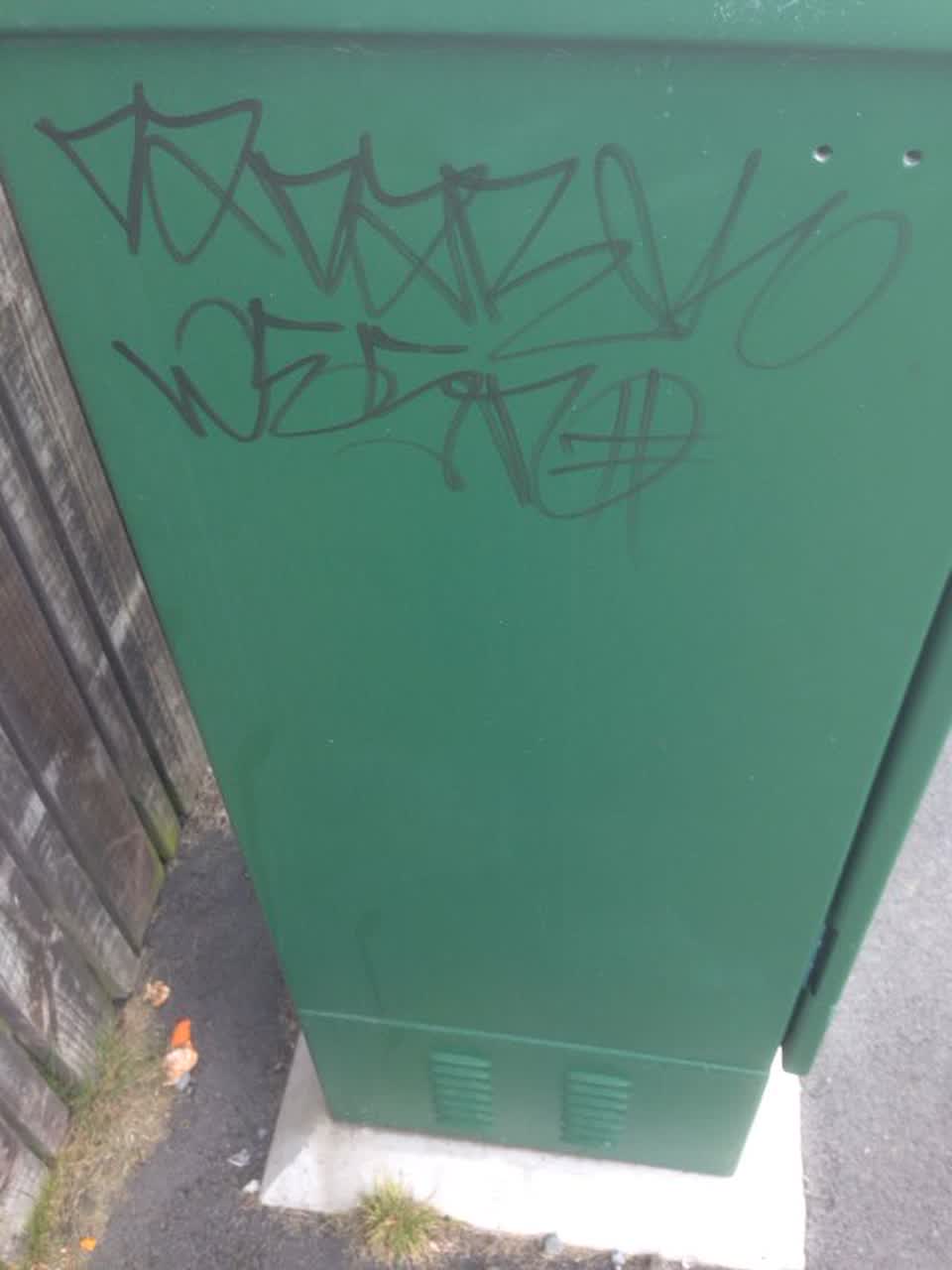 The photograph attached to this graffiti report