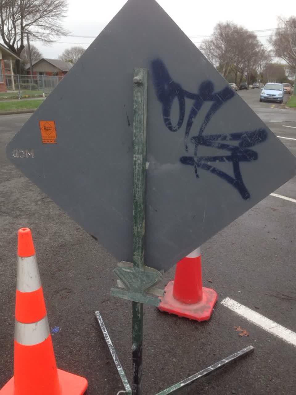 The photograph attached to this graffiti report