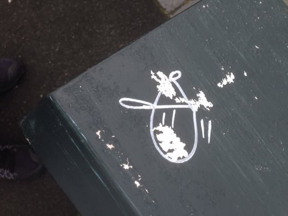 The photograph attached to this graffiti report